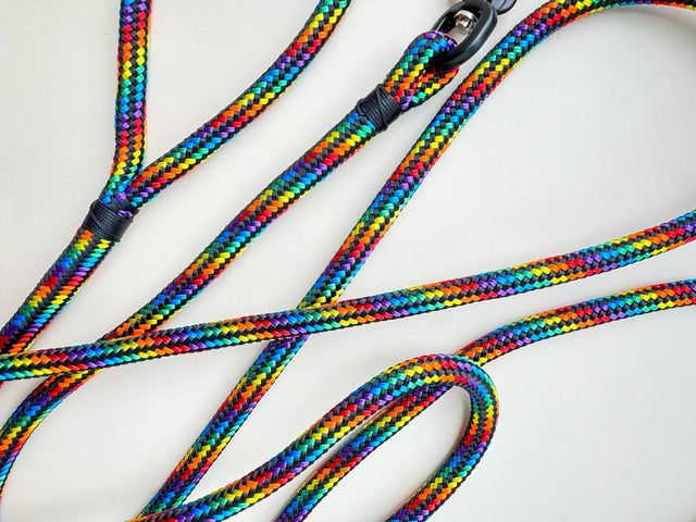 Black Rainbow Rope Leash