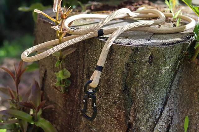 Black & Beige Rope Leash