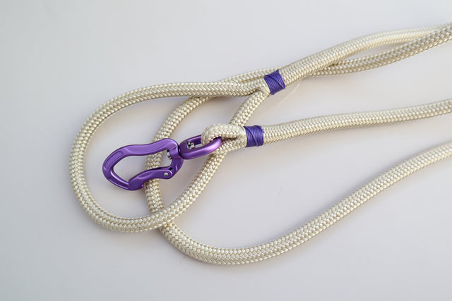 Double braid rope of the Lavender & Champagne Rope Leash, showcasing strength and abrasion resistance.