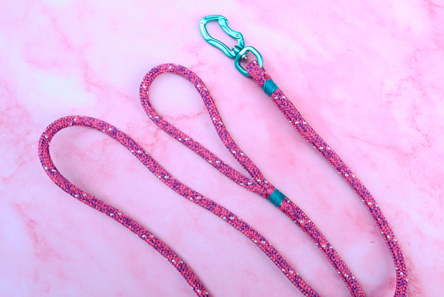 Marshmallow Rope Leash - Teal