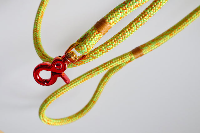 Red Gradient Trigger Clip Rope Leash - Macadamia