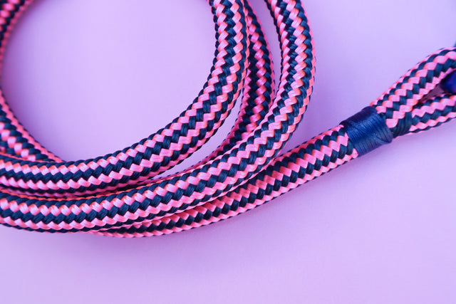 Zippy Pink Rope Leash - Blue