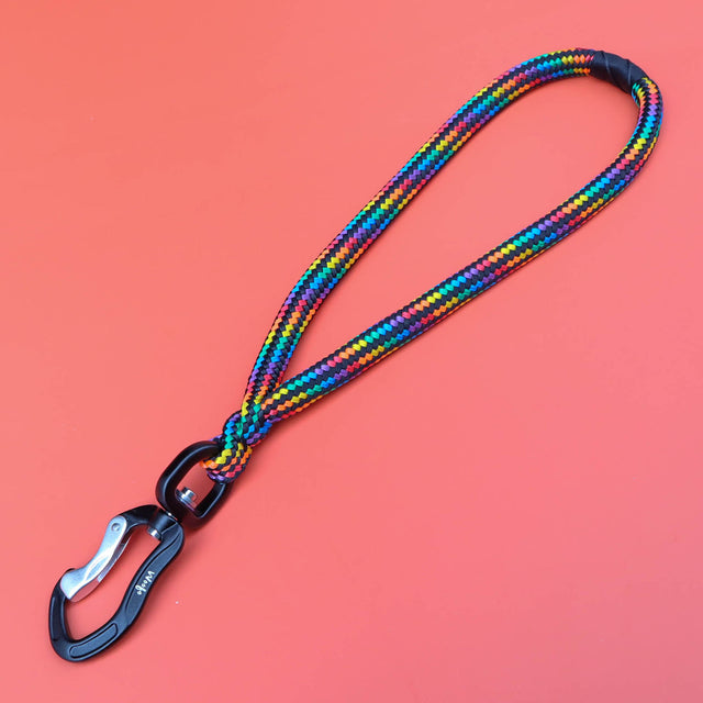 Traffic Handle Dog Leash - Black Rainbow