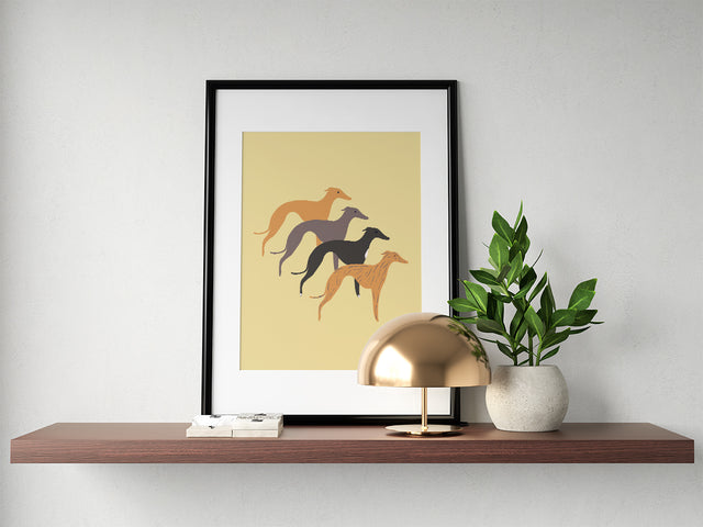 Four Little Greyhounds - Printable Art