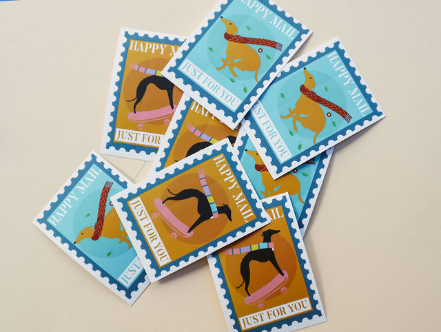 Greyhound Stamps Stickers
