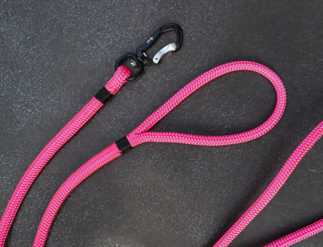 Black & Pink Rope Dog Leash