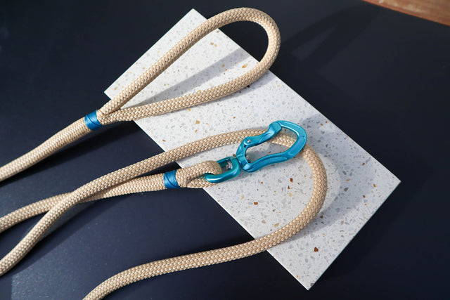 Teal & Beige Rope Leash