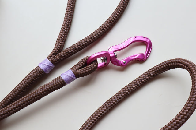 Pink & Brown Rope Leash