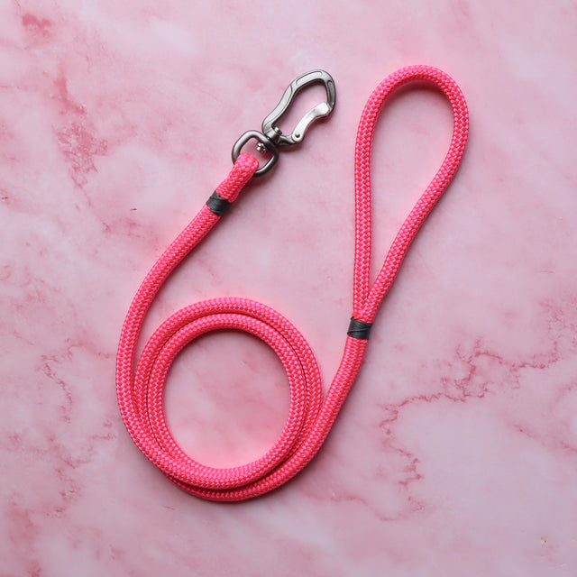 Space Grey & Hot Pink Rope Dog Leash