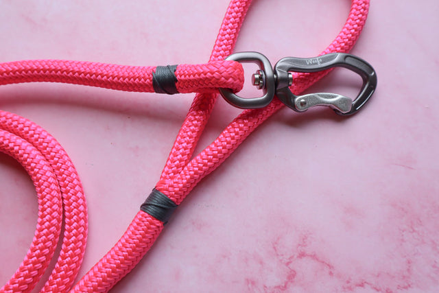 Space Grey & Hot Pink Rope Dog Leash