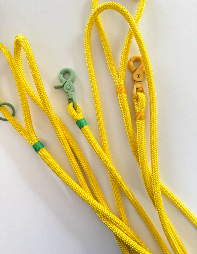 Pastel Trigger Clip Rope Leash - Yellow
