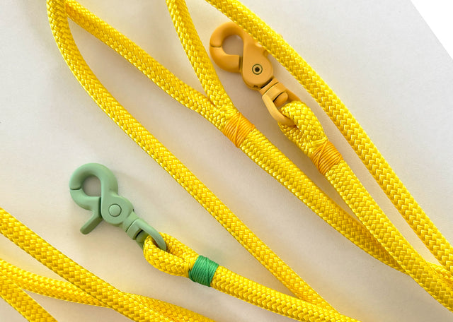 Pastel Trigger Clip Rope Leash - Yellow
