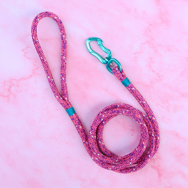 Marshmallow Rope Leash - Teal