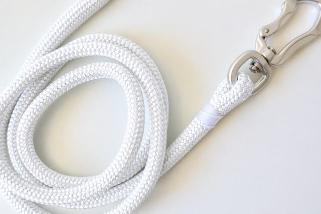 Silver & White Rope Leash