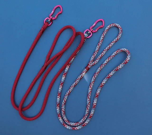 Glossy Maroon Rope Dog Leash