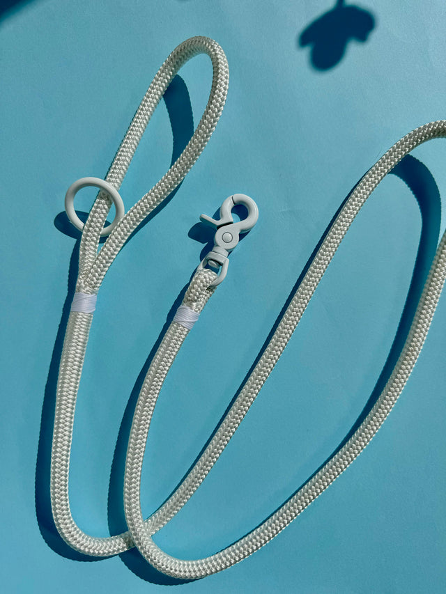 Trigger Clip Rope Leash - White