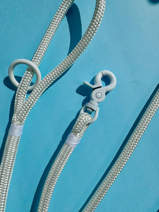 Trigger Clip Rope Leash - White