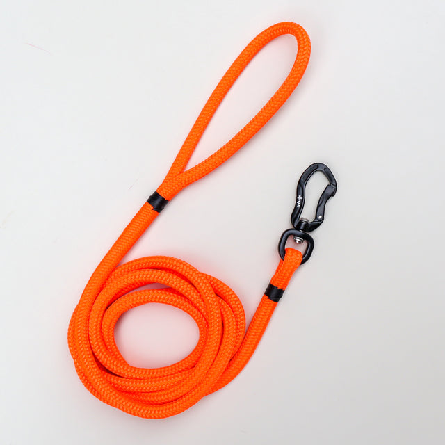 Black & Fluro Orange Rope Leash