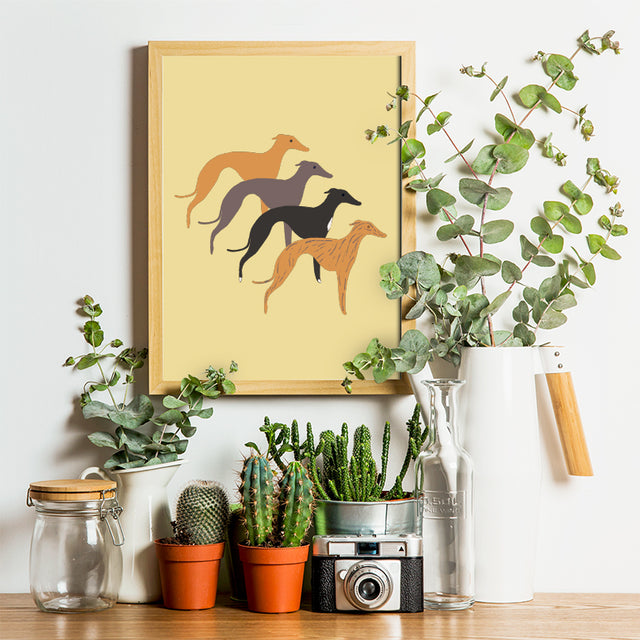 Four Little Greyhounds - Printable Art