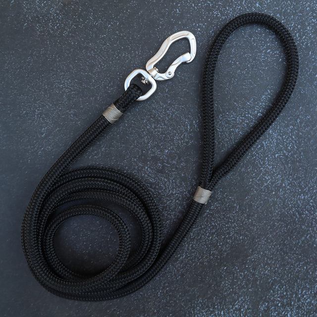 Silver & Black Rope Leash
