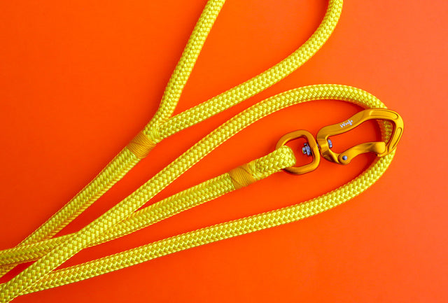 Handcrafted Dog Lead - Bright Yellow